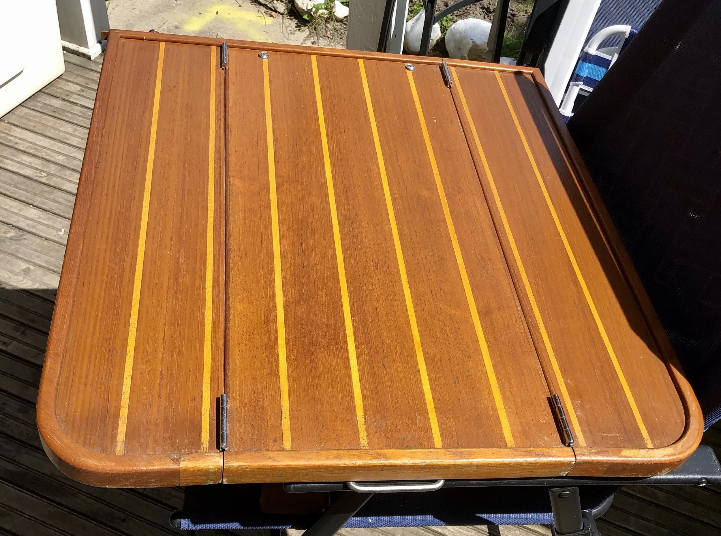 Teak table boat deals